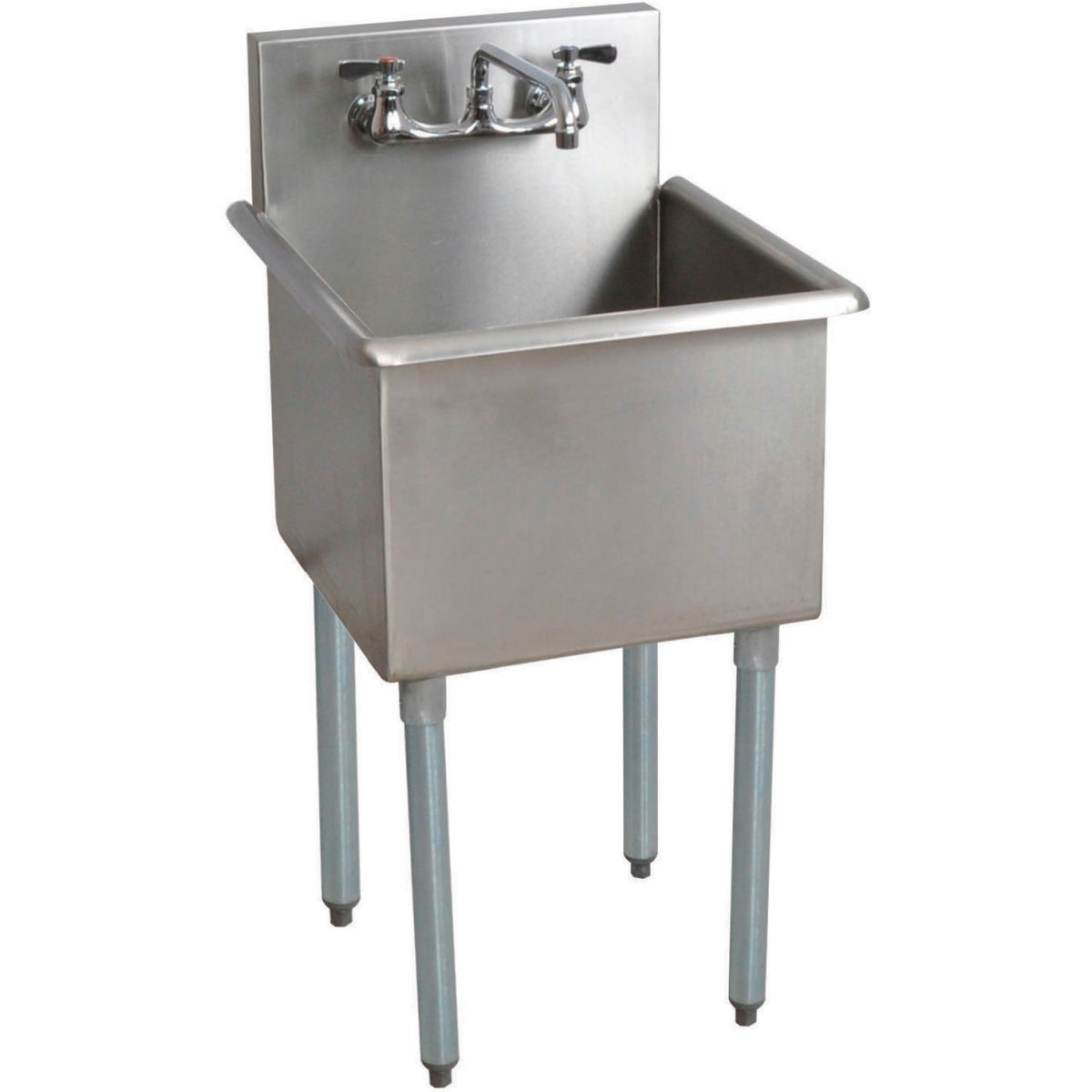 Picture of BK Resources B2260810 8 Faucet Holes&#44; Galvanized Legs 1-Compartment Budget Sink - 36 x 24 x 14 in.