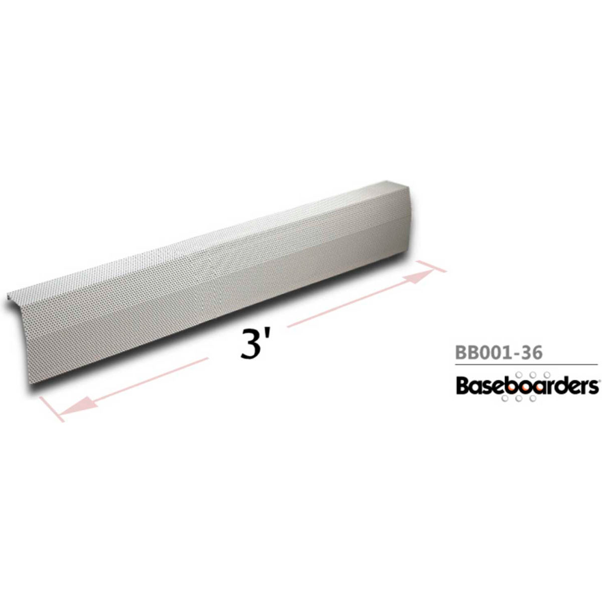 B1596815 Baseboarders Premium Series 3 ft. Steel Easy Slip-on Baseboard Heater Cover, White