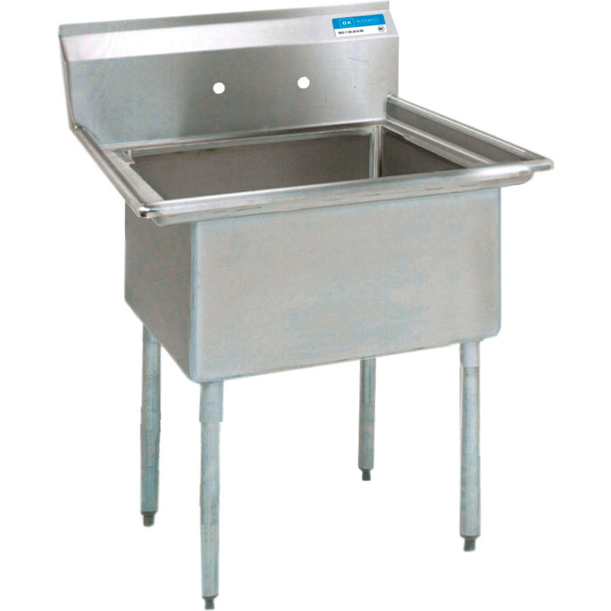 Picture of BK Resources B2260809 Galvanized Legs 1-Compartment Sink - 18 x 18 x 12 in.