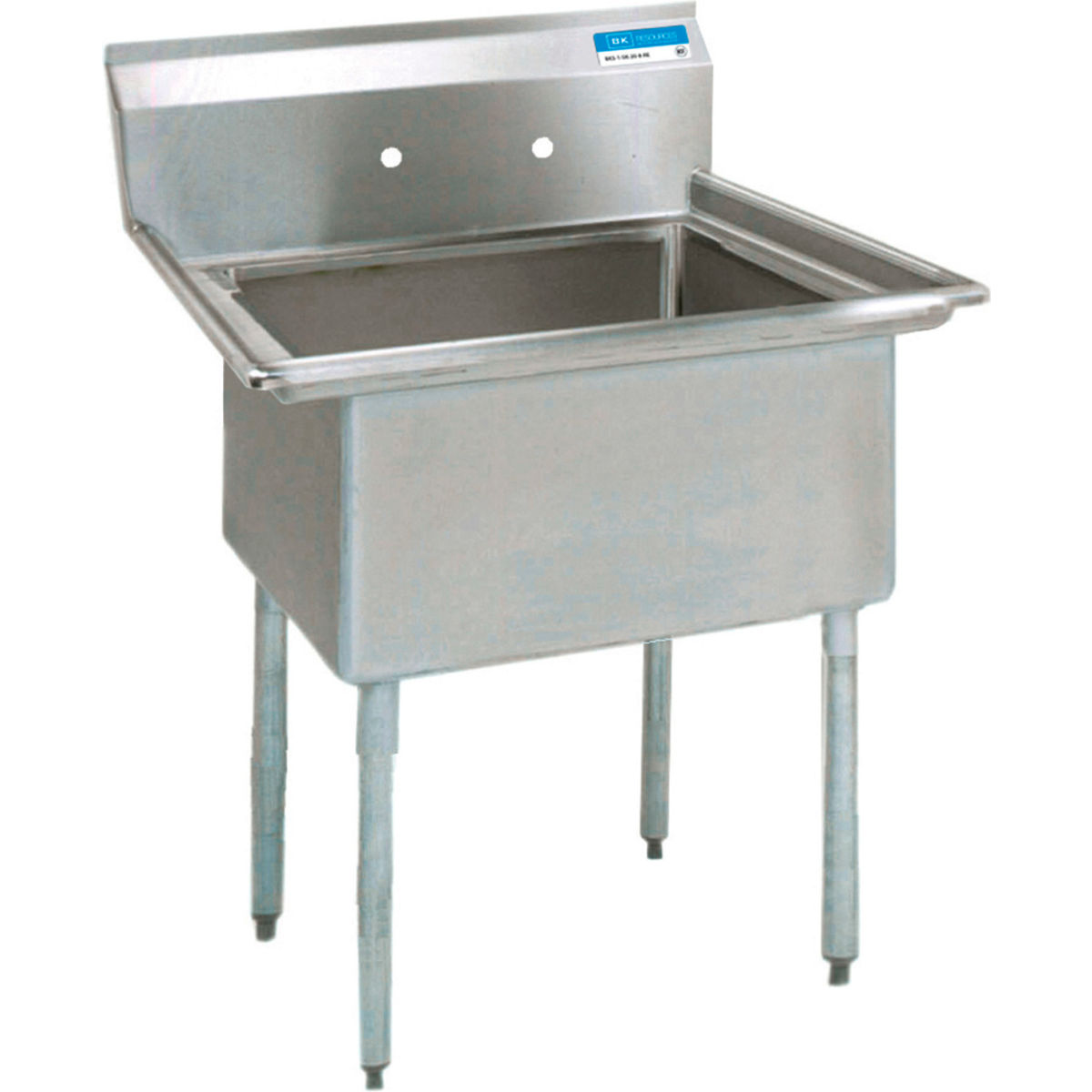 Galvanized Legs 1-Compartment Sink - 18 x 18 x 12 in.
