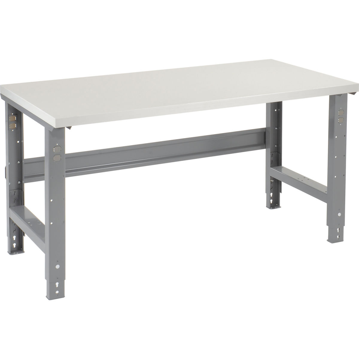 Adjustable Height Workbench with C-Channel Leg, Laminate Square Edge - Gray - 60 x 36 in.