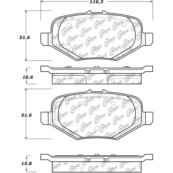 Centric B2628825 306.1612 Fleet Performance Brake Pads with Hardware for 2013-2019 Ford Explorer