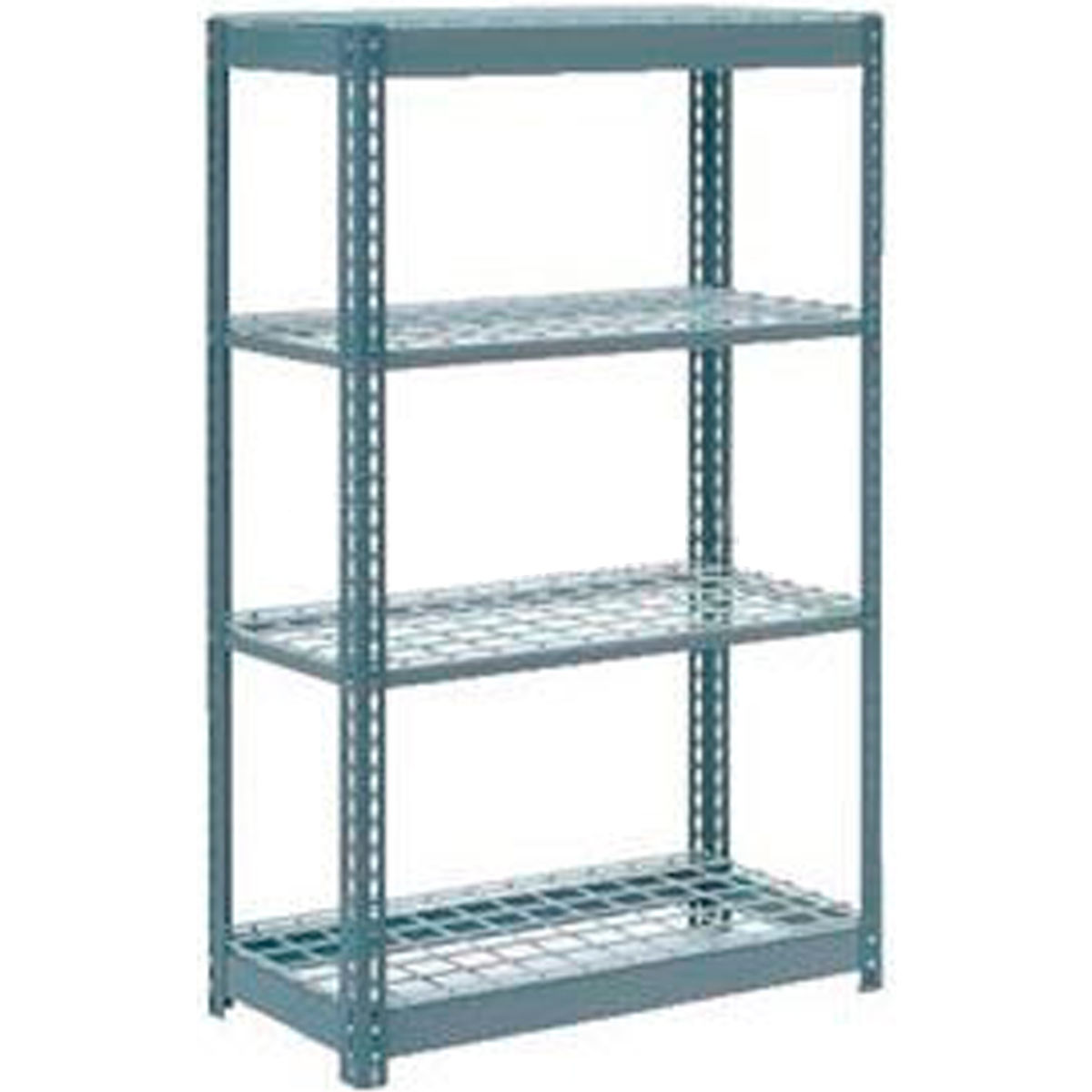 Heavy Duty Shelving with 4 Shelves & Wire Deck - Gray - 36 x 24 x 72 in.