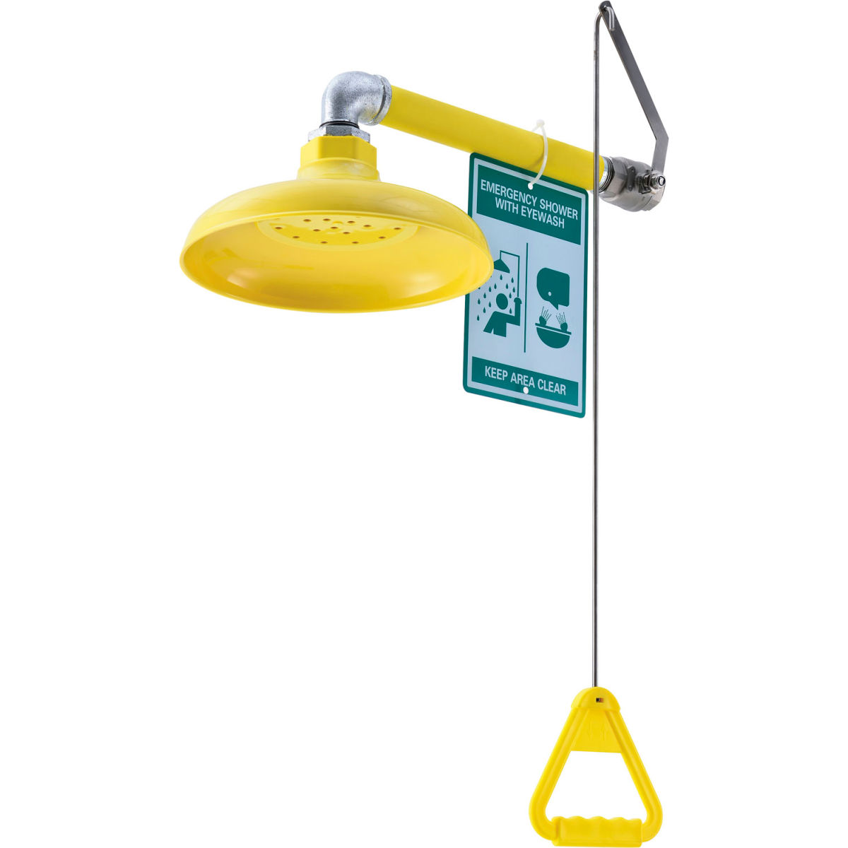 Global Industrial 708384 Emergency Drench Shower with Horizontally Mounted