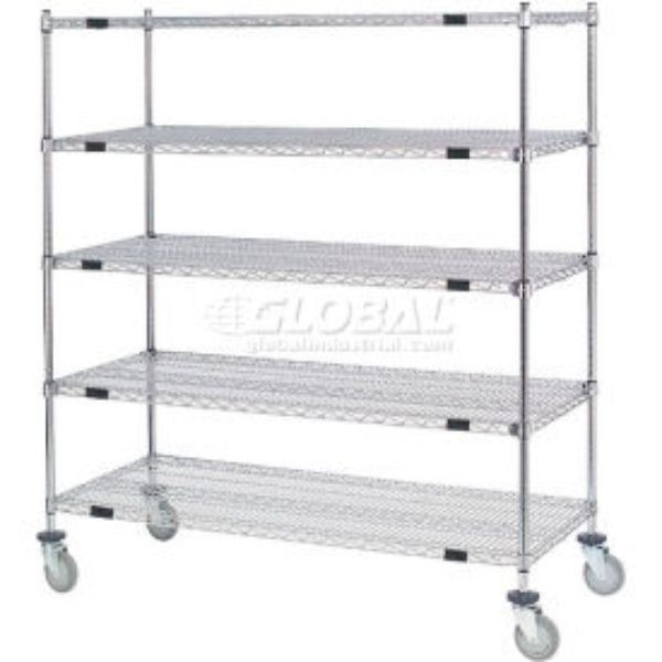 Global Industrial 558800A 800 lbs Nexel Open Sided Wire Stock Picker Truck with 5 Wire Shelves