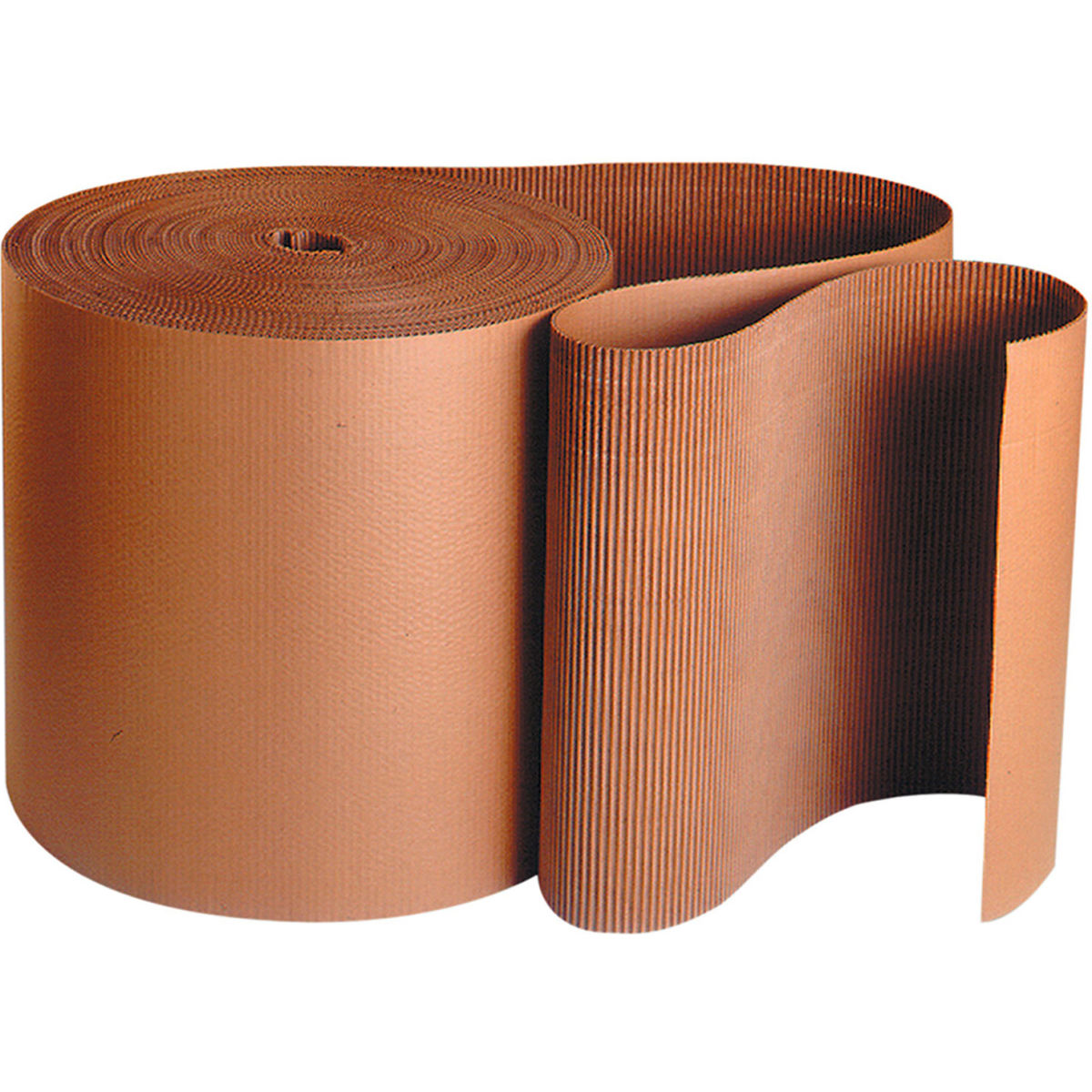 A Flute Kraft Singleface Corrugated Roll - 48 in. x 250 ft.