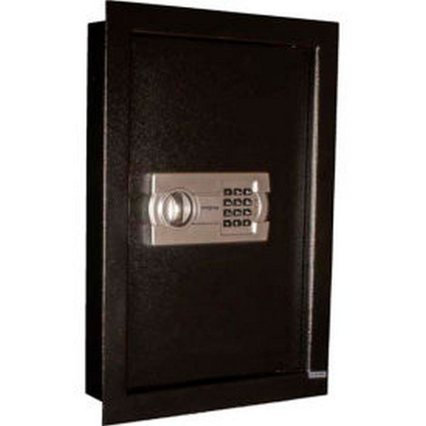 In-Wall Safe with Electronic Lock - Black - 13.87 x 3.62 x 20.75 in.