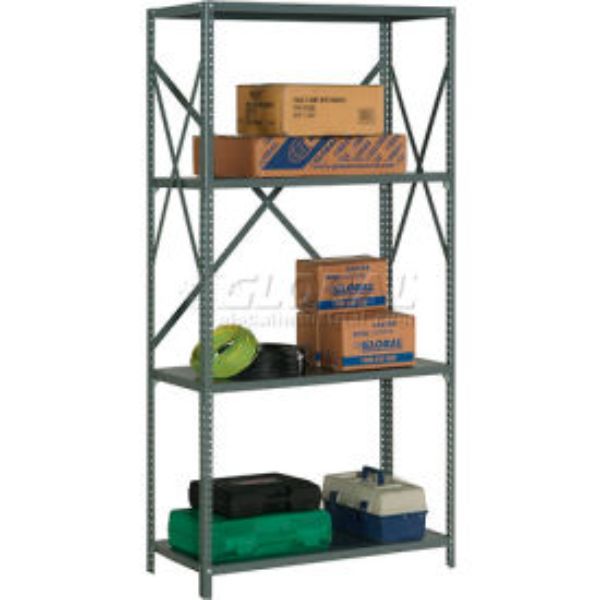 20 Gauge Open Clip Style Steel Shelving with 4 Shelf - 36 x 30 x 73 in.