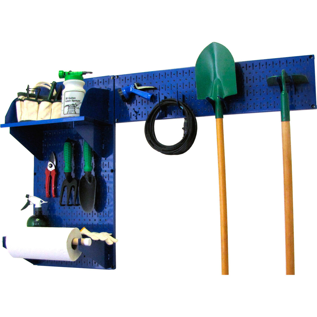 Pegboard Garden Tool Board Organizer, Blue - 48 x 32 x 9 in.