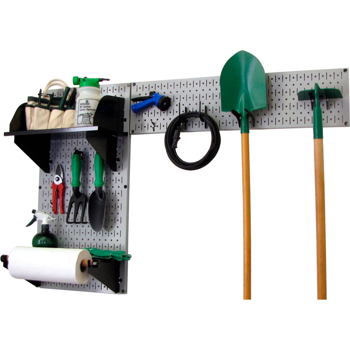 Pegboard Garden Tool Board Organizer, Gray & Black - 48 x 32 x 9 in.