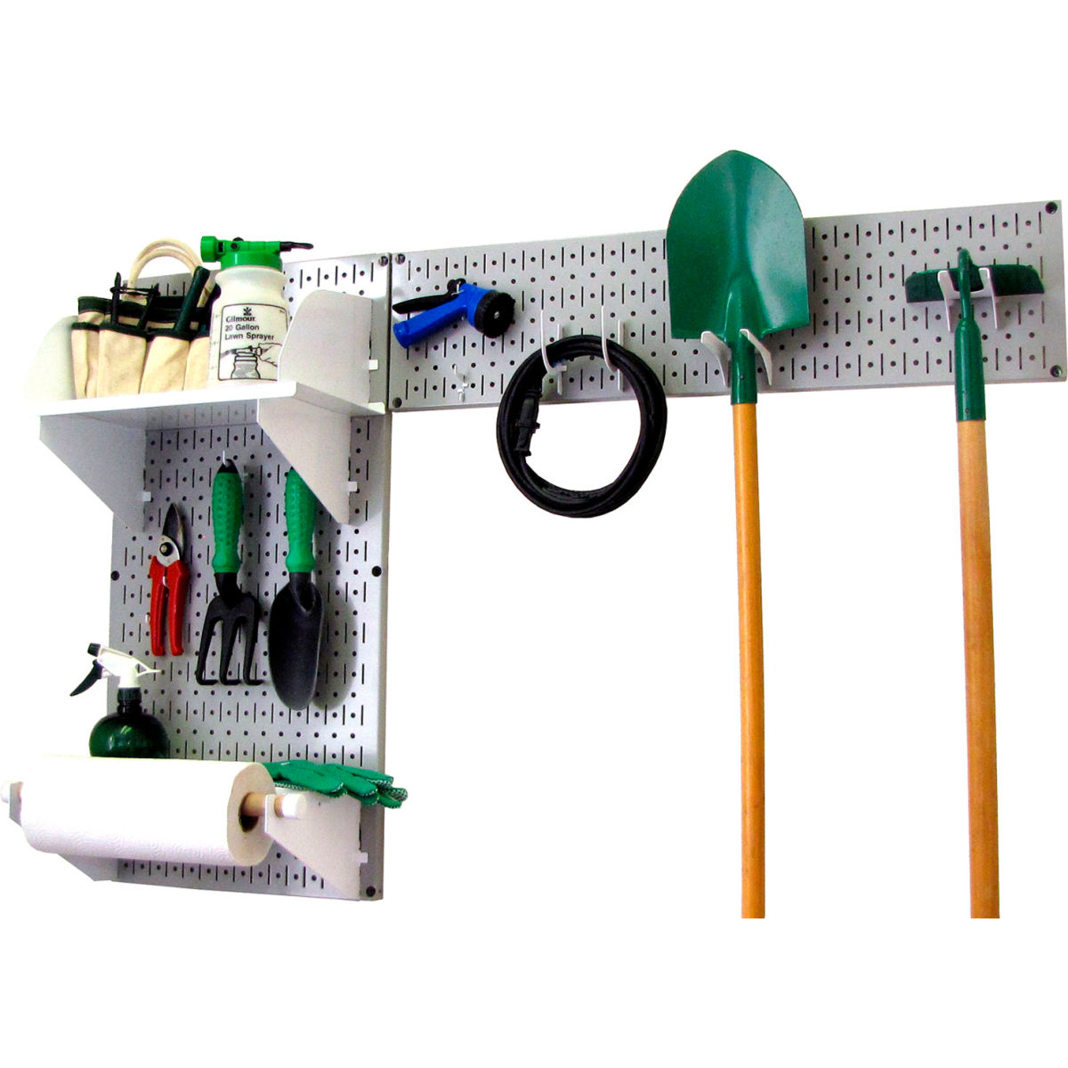 Pegboard Garden Tool Board Organizer, Gray & White - 48 x 32 x 9 in.