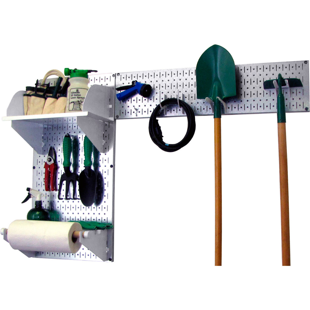 B1296681 Pegboard Garden Tool Board Organizer, Galvanized White - 48 x 32 x 9 in.