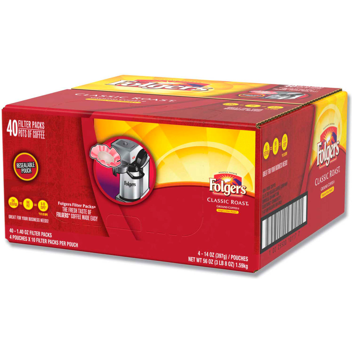 Picture of Folgers B2349088 1.4 oz Coffee Classic Roast Filter Packs - 40 per Case