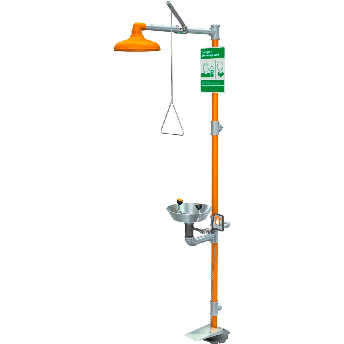 Safety Station with Eyewash, Hand & Foot Control & Stainless Steel Bowl & Shower Head