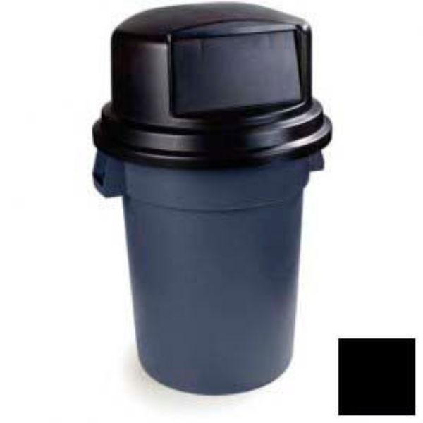 Bronco 44-55 Gal Trash Container Dome Lid With Hinged Door, Dome Top Black, Polyethylene