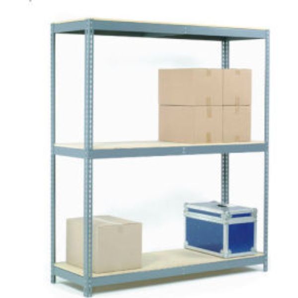 48 x 48 in. Additional Level Wide Span Rack with Wood Deck, Gray