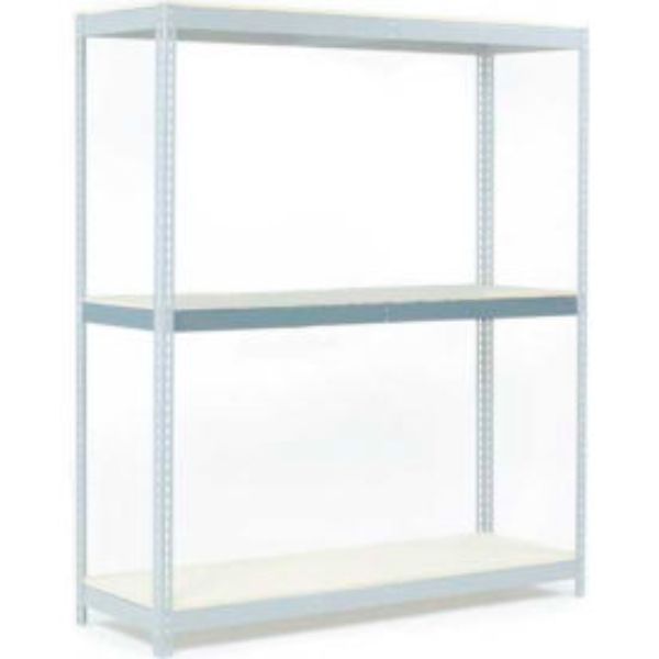 96 x 24 in. Additional Level Wide Span Rack with Wood Deck, Gray