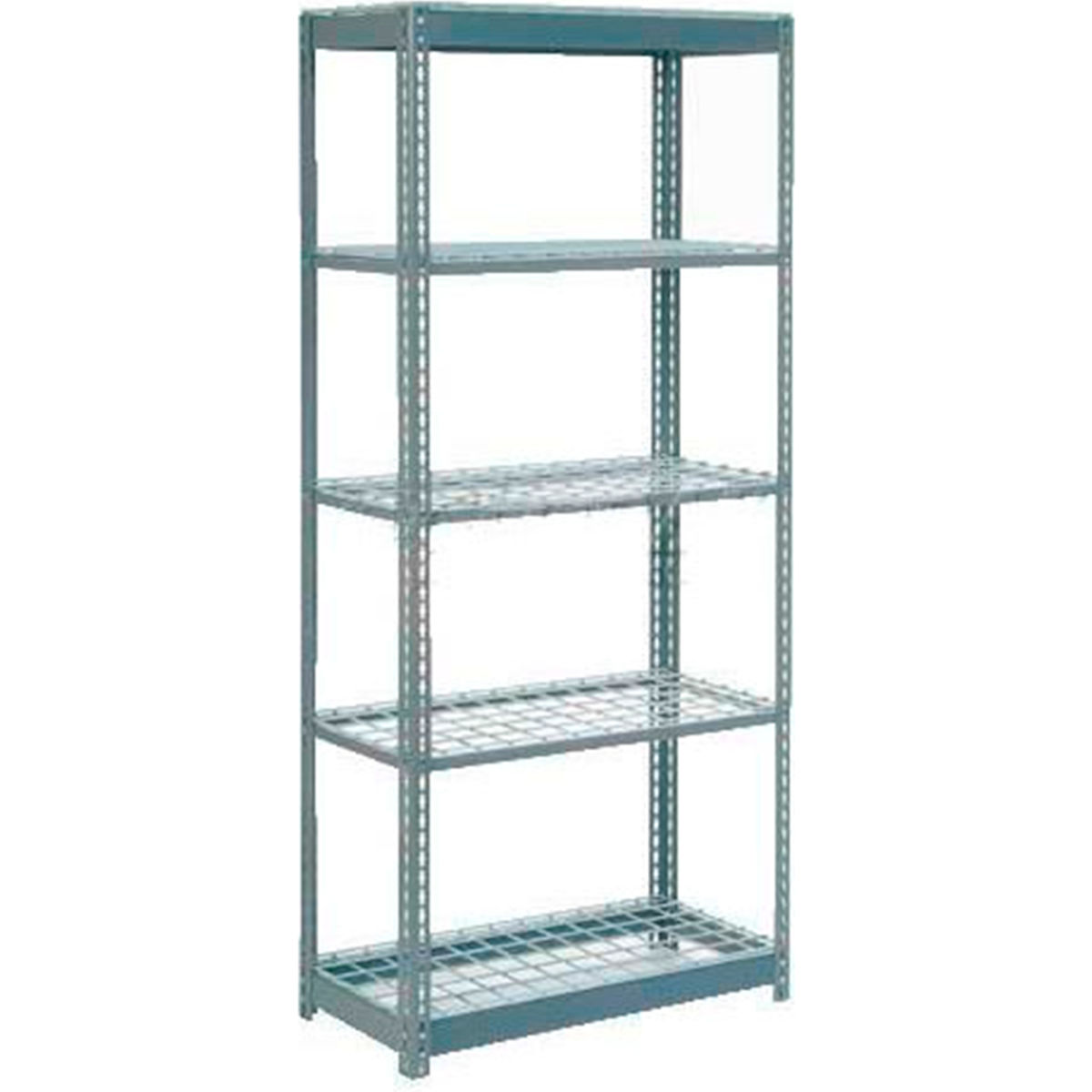 Global Industrial B2296845 Extra Heavy Duty Shelving with 5 Shelves & Wire Deck - Gray - 36 x 24 x 96 in.