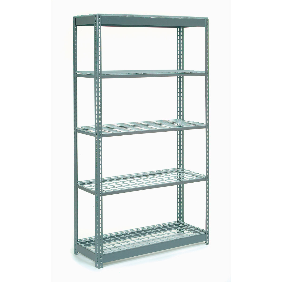 Extra Heavy Duty Shelving with 5 Shelves & Wire Deck - Gray - 48 x 18 x 96 in.