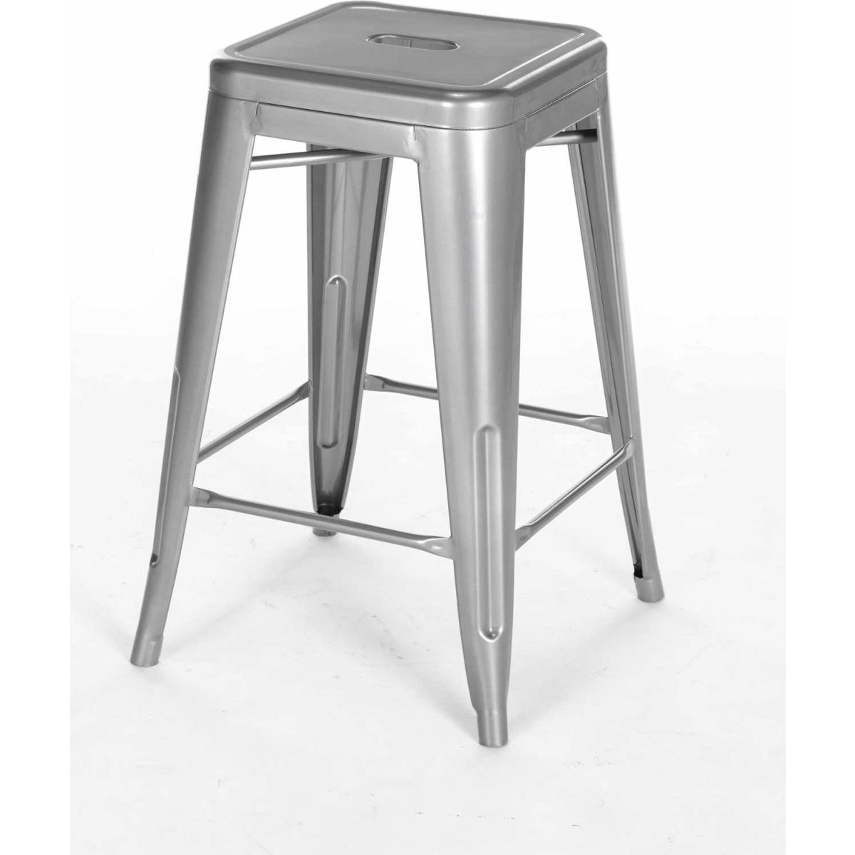 695725-30-GY Interion 30 in. Steel Barstool - Silver - 4 per Pack