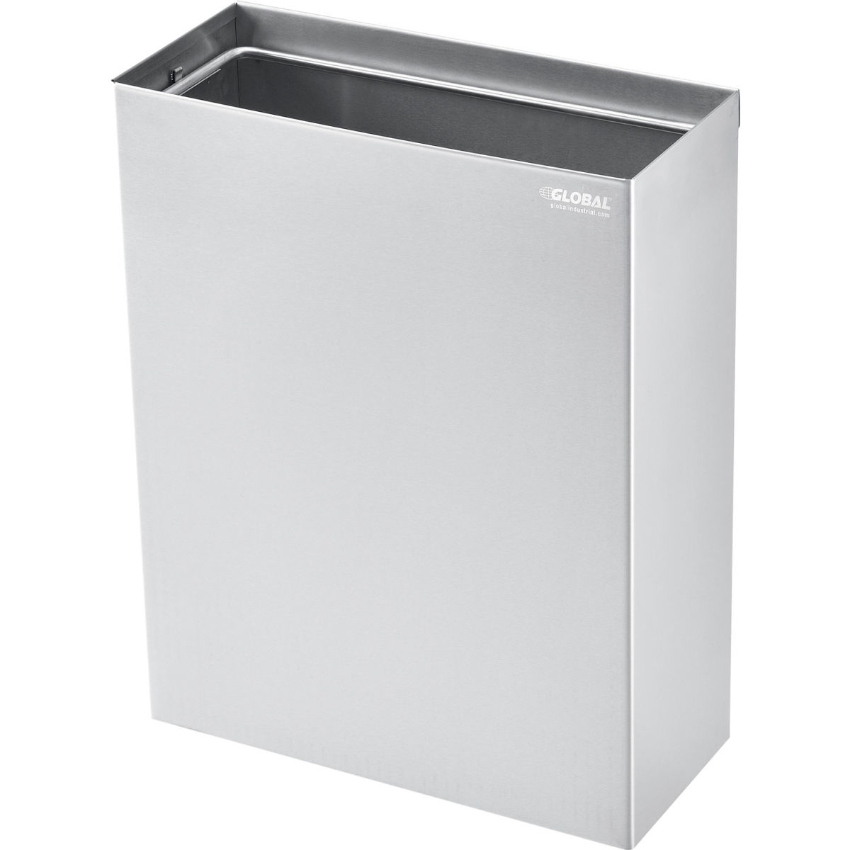 Global Industrial 641437SS 6.4 gal Stainless Steel Wall Mount Trash Can