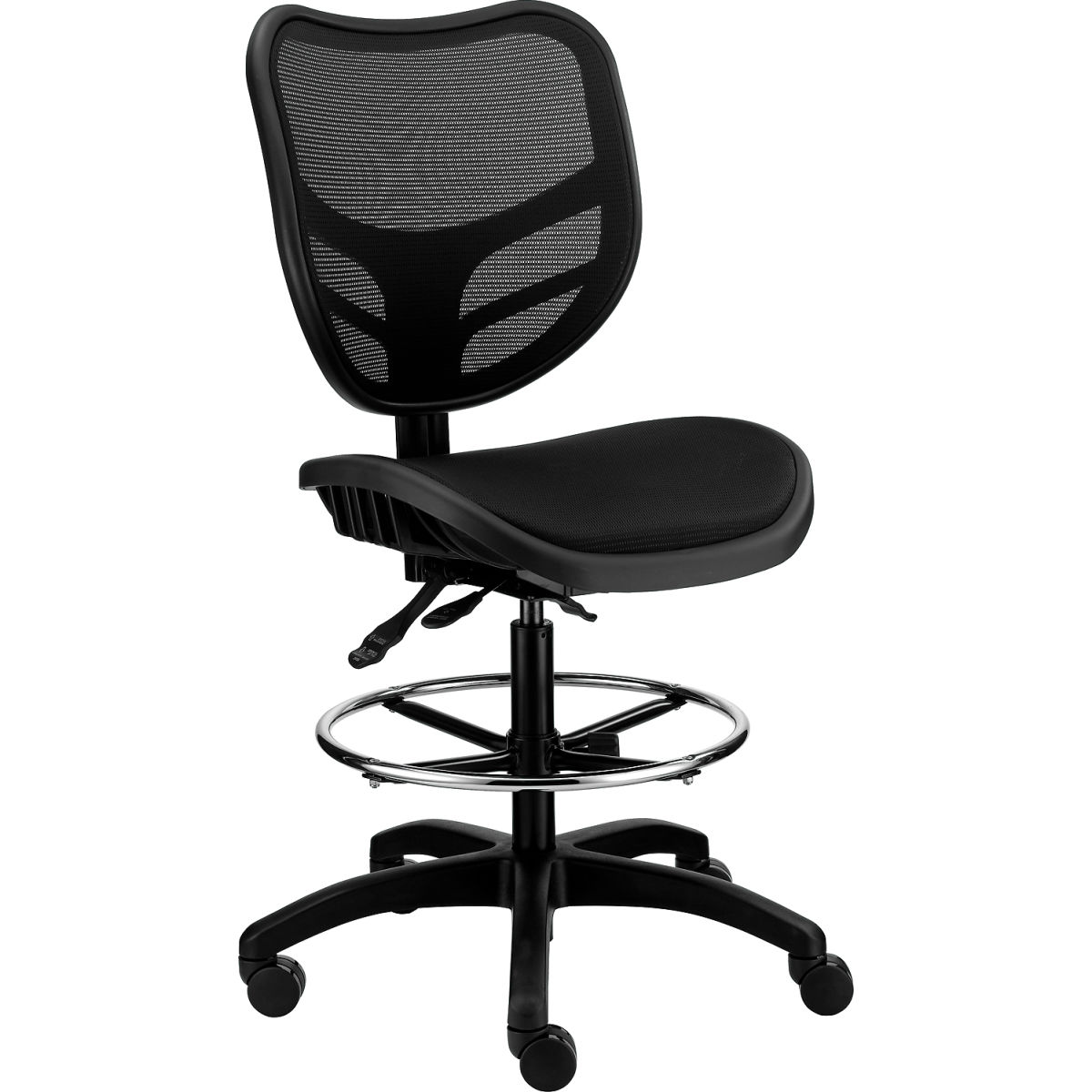 Global Industrial 695727 Interion Armless All Mesh Stool - Black