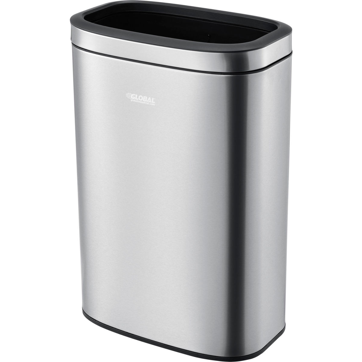 12 gal Stainless Steel Slim Open Top Trash Can