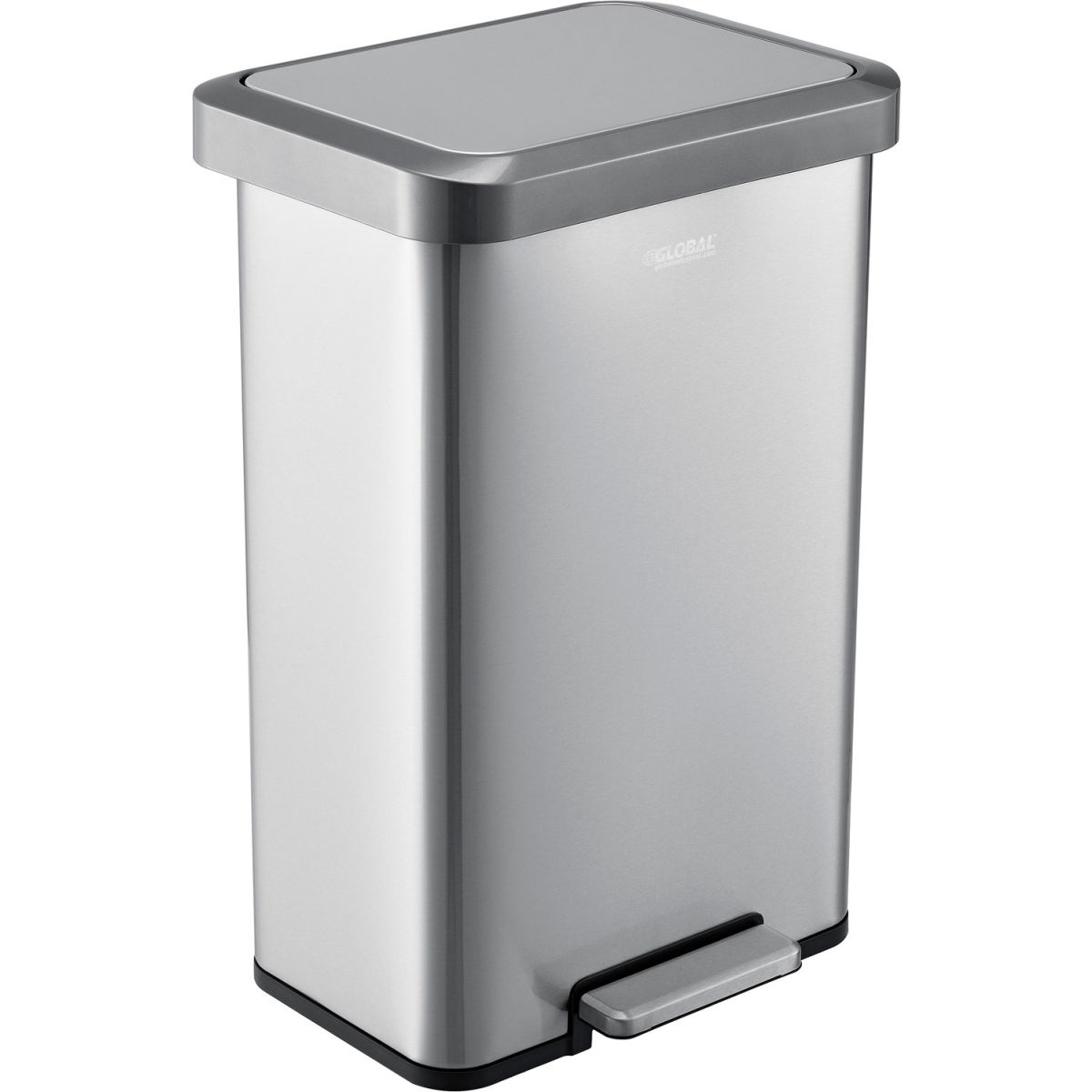 Global Industrial 641446SS 12 gal Stainless Steel Rectangular Step Trash Can
