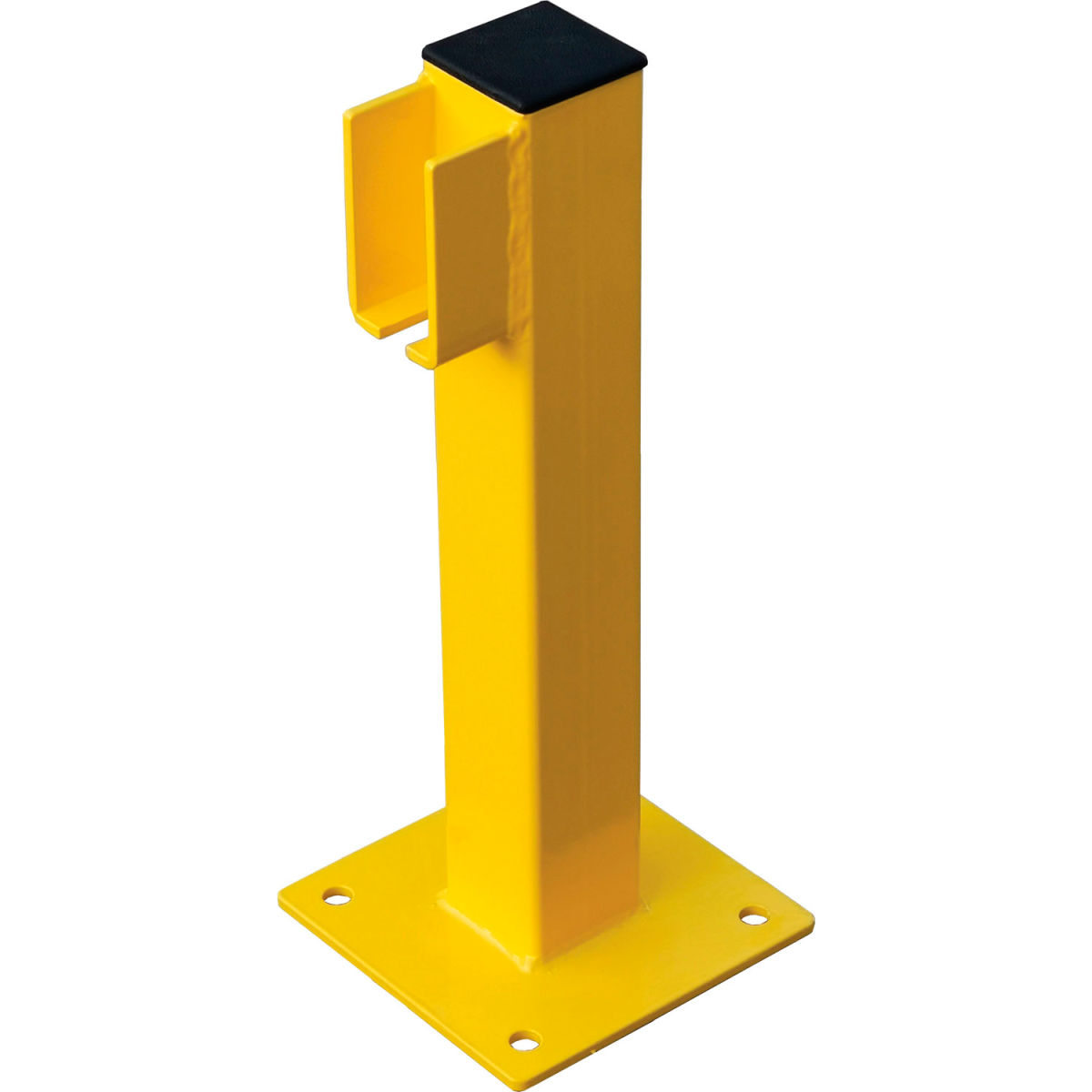 20 in. Steel Lift-Out Guard Rail End Post, Single-Rail - Yellow