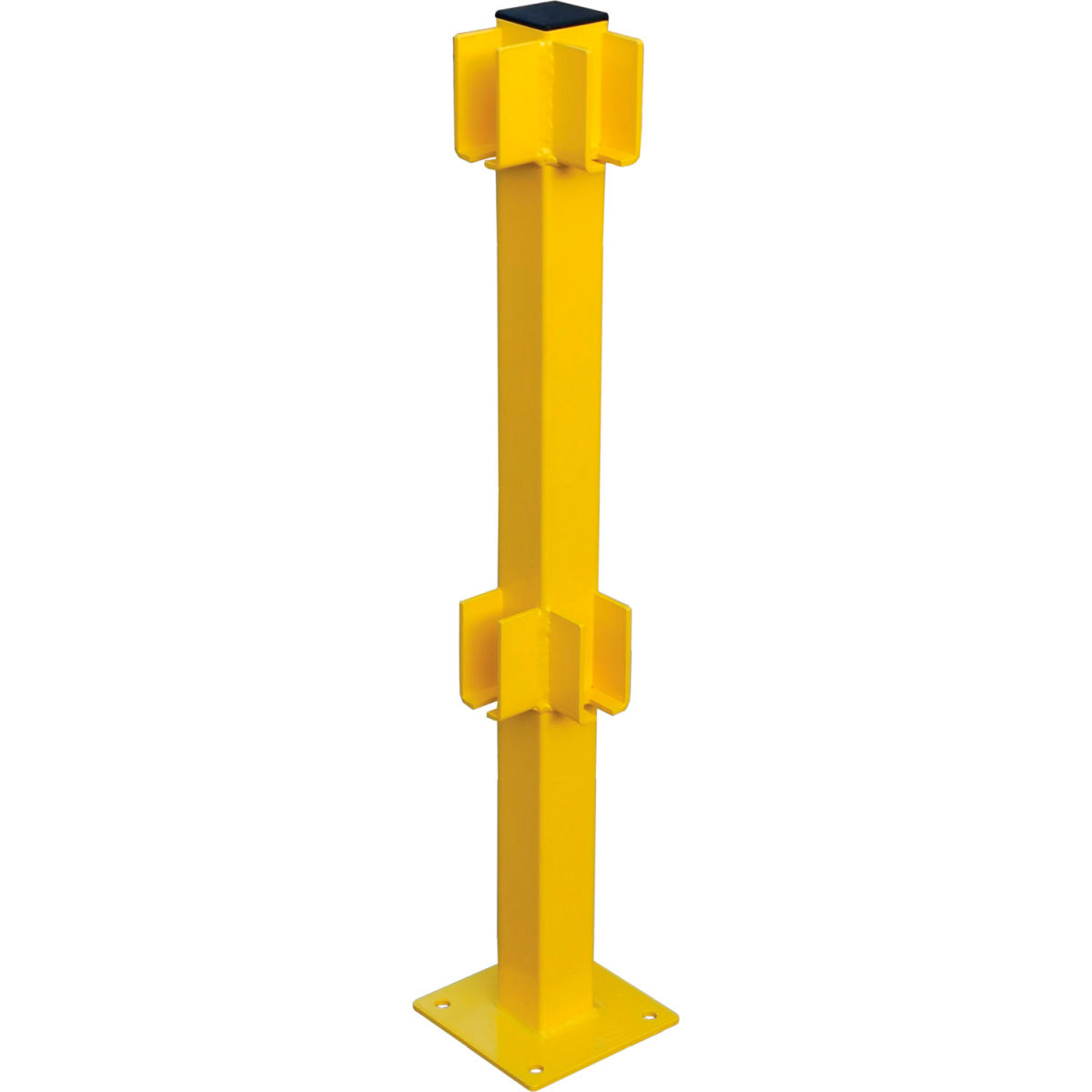 42 in. Steel Lift-Out Guard Rail Corner Post, Double-Rail - Yellow