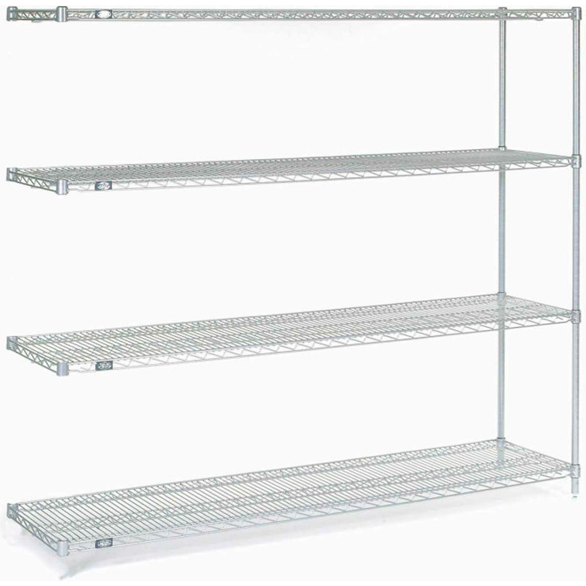 Global Industrial A18726EP5 63 x 72 x 18 in. Nexelate Silver Epoxy Add-On Unit 5 Tier Wire Shelving