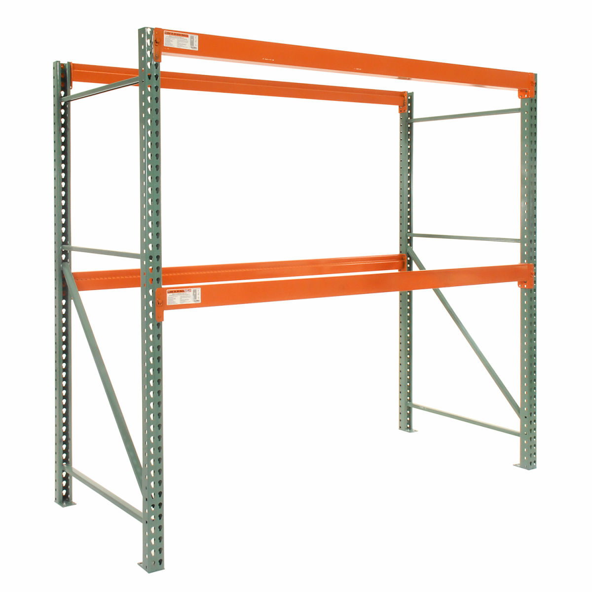96 x 48 x 42 in. Tear Drop Starter Pallet Rack, Green & Orange