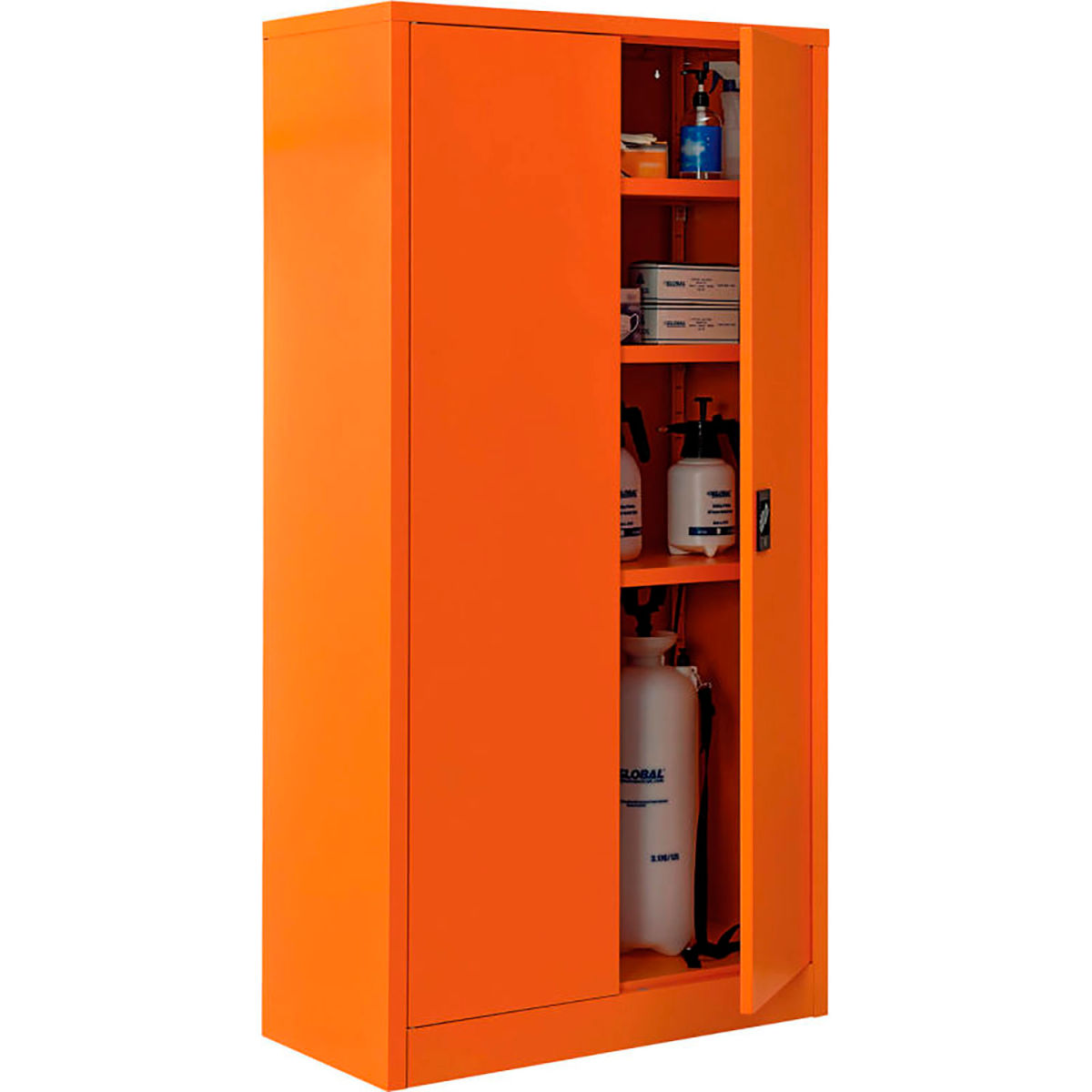 Global Industrial 237635OR Unassembled Emergency Preparedness Cabinet, Orange - 36 x 18 x 72 in.