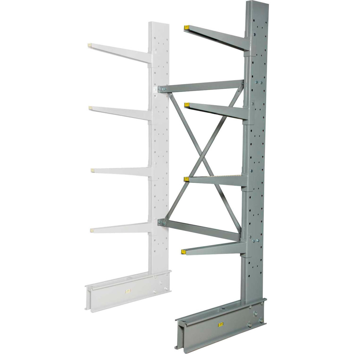 8 x 48 x 38 in. Single Sided HD Add-On Cantilever Rack Unit without Lip, Gray