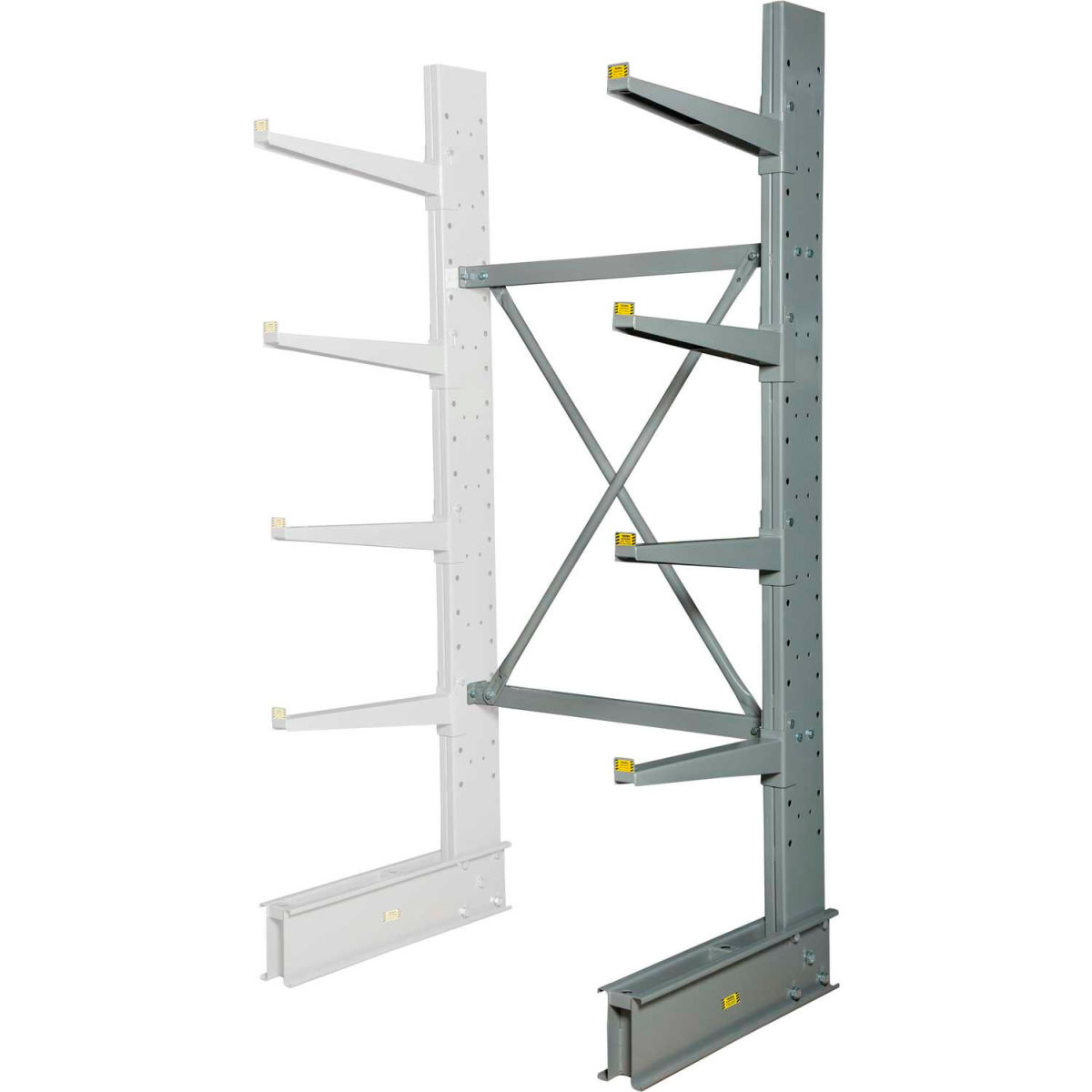 8 x 48 x 38 in. Single Sided HD Add-On Cantilever Rack Unit with Lip, Gray