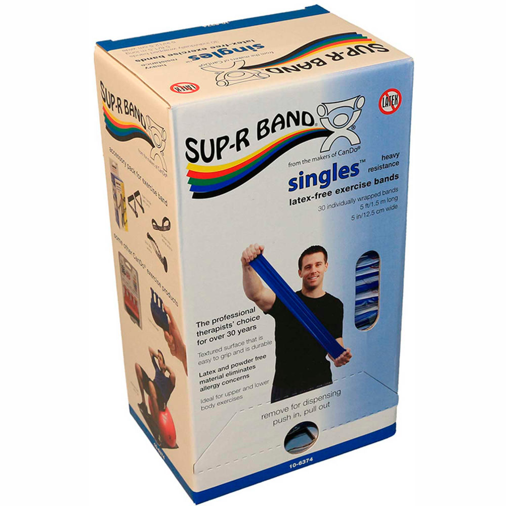Picture of Fabrication Enterprises B2188725 5 ft. Strips Sup-R Band Latex Free Exercise Band&#44; Blue - 30 Piece