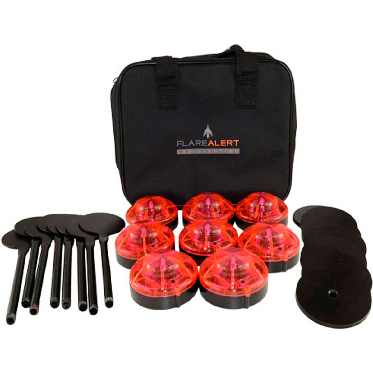 Picture of Keystone Sales Group B2257455 FlareAlert Pro Battery Powered LED Emergency 8 Beacon Kit&#44; Red