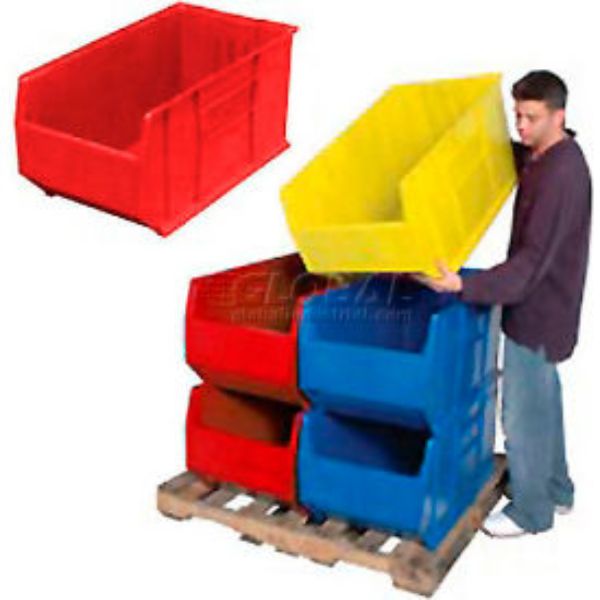 Quantum Food Service QUS997 RD Hulk Mobile Stack Shelf Container - 35 7/8 x 23 7/8, Red
