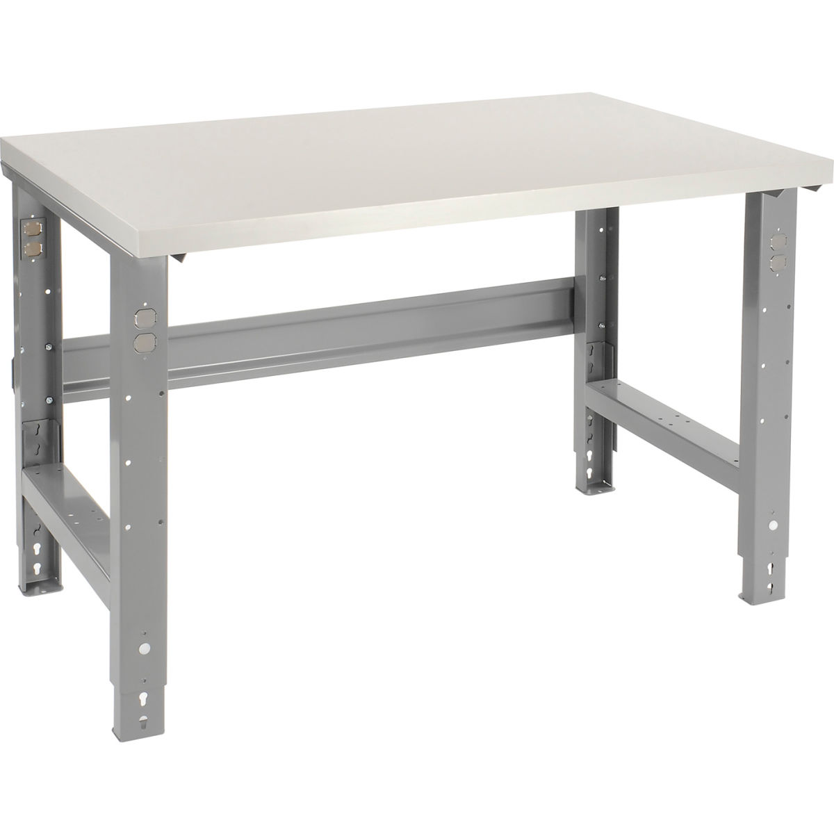Adjustable Height Workbench with C-Channel Leg, Laminate Square Edge - Gray - 48 x 30 in.