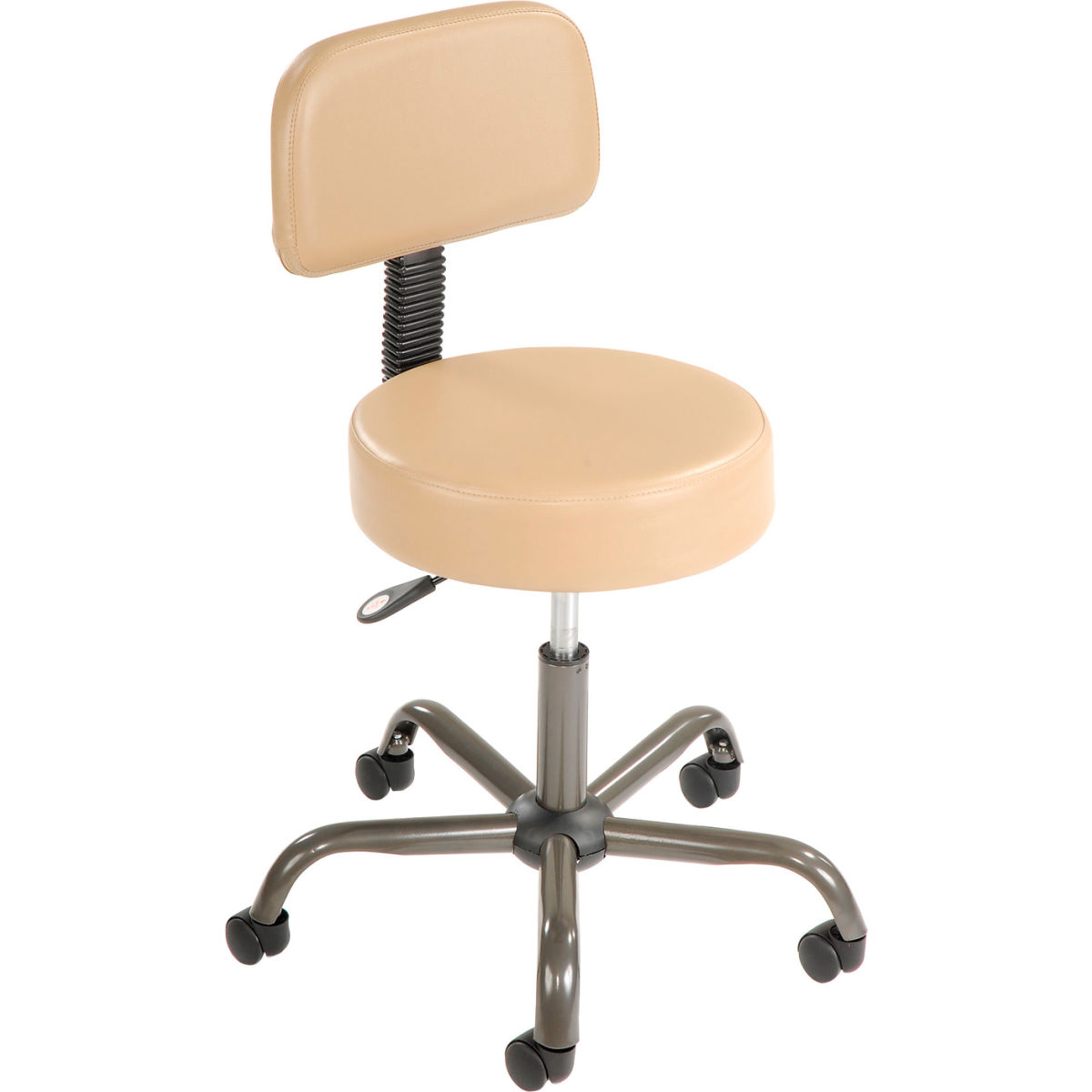 Interion Anti-Microbial Medical Vinyl Stool - Beige - 16in. Seat Diameter - Durable Design