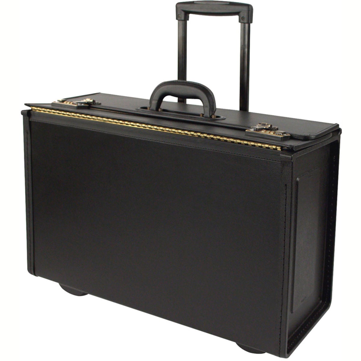 251622 Synthetic Leather Business Case On Wheels, Black