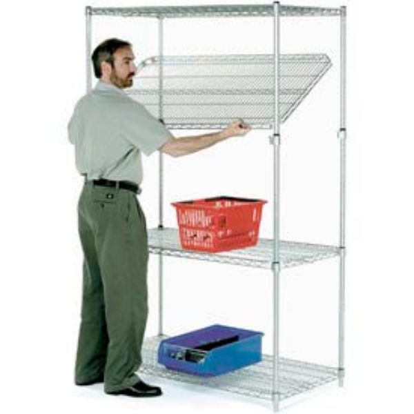 Picture of Global Industrial 14488AC 86 x 48 x 14 in. Nexel E-Z Adjust Chrome Wire Shelving