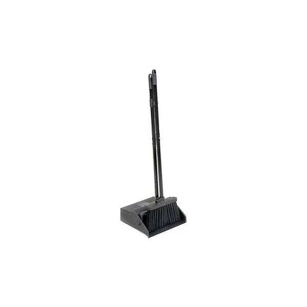 Carlisle 36141503 30 Lobby Dust Pan Combo - Broom Handle Clip, Black, 30"" Handle