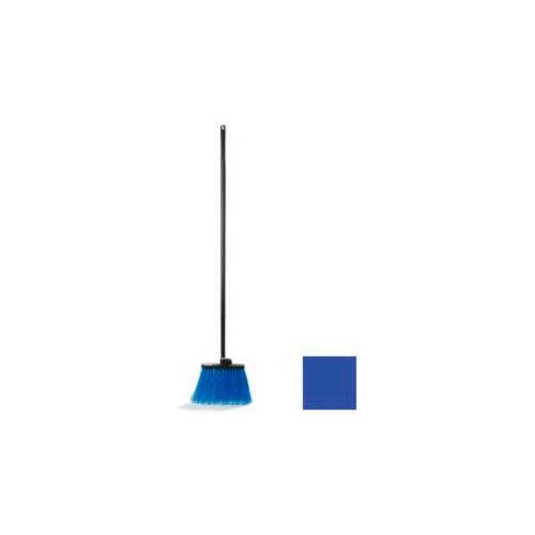 B641859 Flo-Pac Blue Duo-Sweep Flagged Warehouse Broom - 9 in. with 48 in. - Black Metal Handle - Pack of 12
