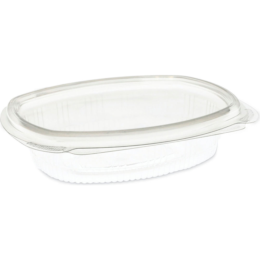 Picture of United Stationers Supply B3130972 5.88 x 4.93 x 1.31 in. Pactiv Evergreen Earth Choice Recycled PET Container, Clear - Pack of 200