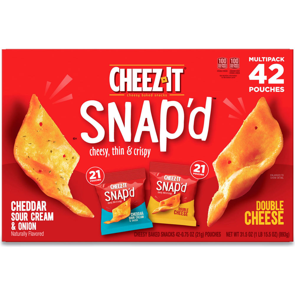 Picture of United Stationers Supply B3130822 Cheez-It Snapd Crackers Variety Pack - 0.75 oz - Pack of 42