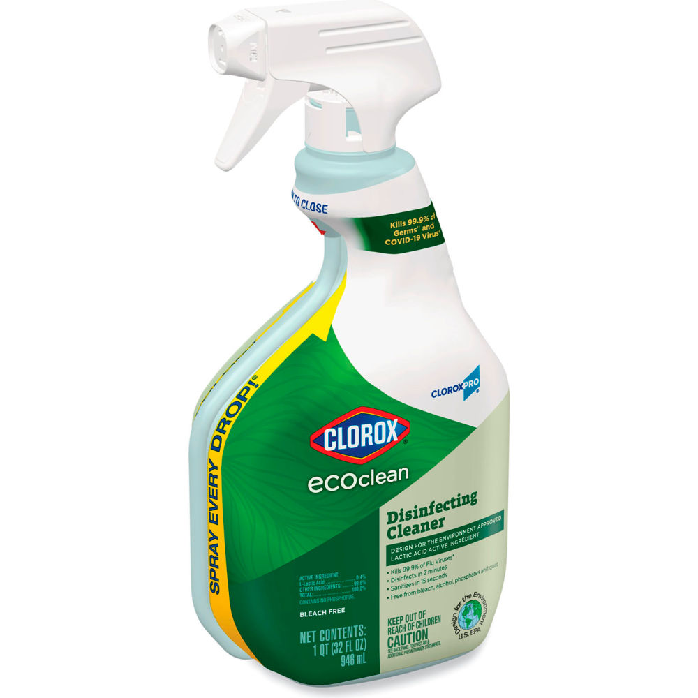 Clorox B3133837 Pro EcoClean Disinfecting Cleaner Unscented 32 oz Capacity Spray Bottle  Pack of 9