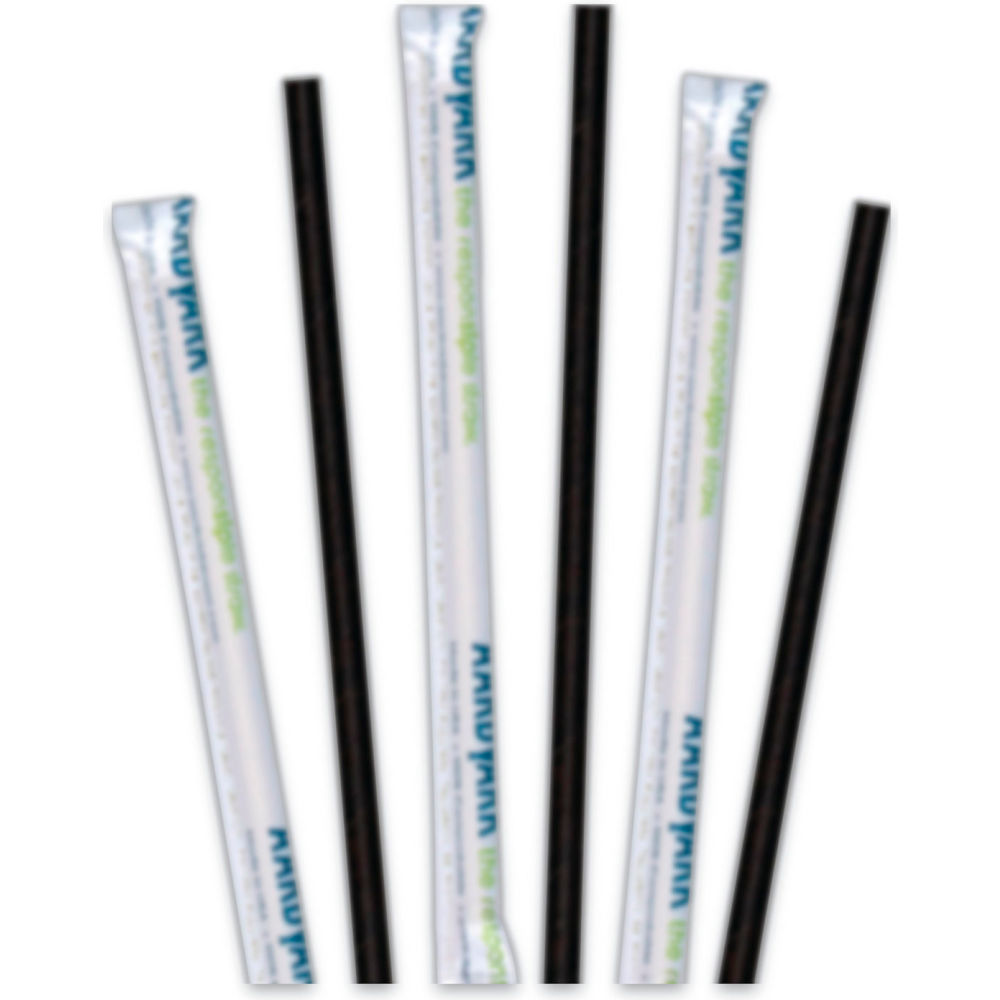 Picture of United Stationers Supply B3131056 Hoffmaster Aardvark Paper Straws - 5.75 in. - Black - Pack of 3200