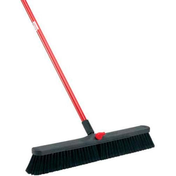 3136100 Push Broom with Resin Block - 24 in. - Fine-Duty Bristles - 801 - Pack of 4 - Red