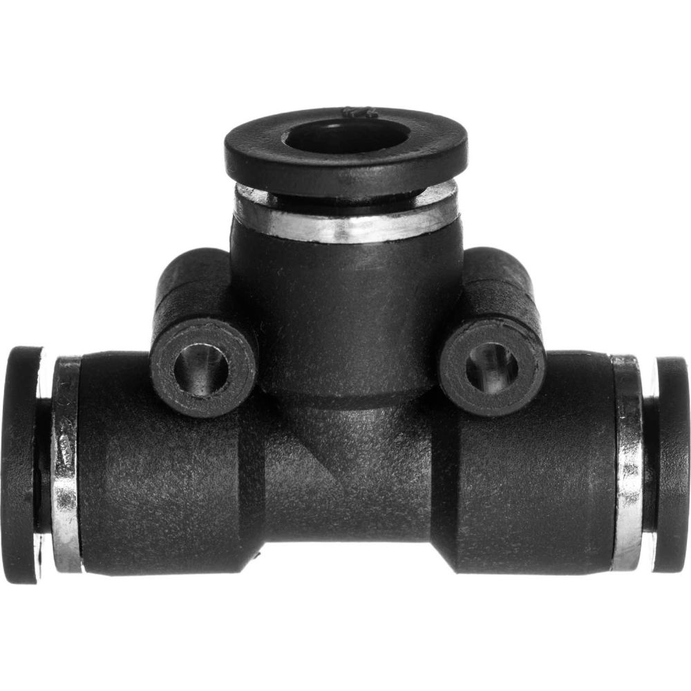 Nylon Tee Connector - Black - 0.25 in. OD - Low Pressure Fitting